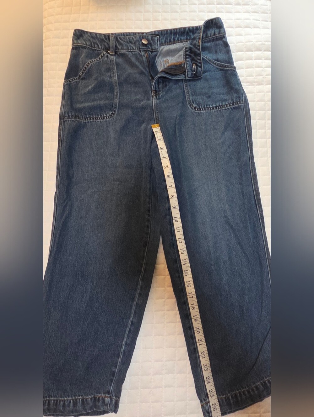 High-Rise Wide Leg Women's Jeans - Dark Blue Summer Weight StraIght LEG